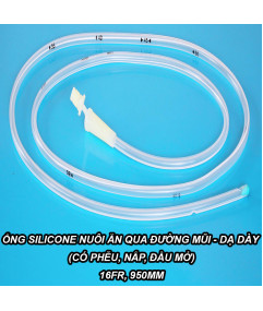 Ống Silicone nuôi ăn qua đường mũi - dạ dày (có phễu, nắp, đầu mở) 16Fr L950 Ống Silicone nuôi ăn qua đường mũi - dạ dày (có phễu, nắp, đầu mở) 16Fr L950